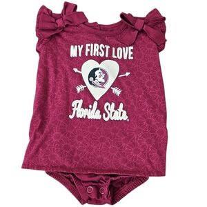 Colosseum FSU Florida State Onesie Dress My 1st Love Bows Floral 0-3m